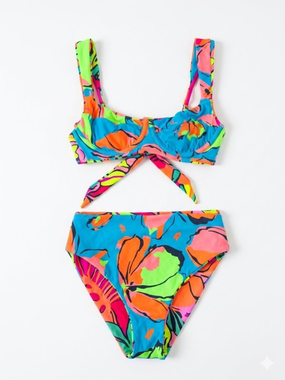 NWT Maaji Bailey Underwire Top & High Waist Bikini Bottom Reversible 2 Piece Set